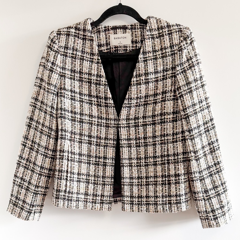 Babaton NWOT Tretter Tweed Blazer Jacket